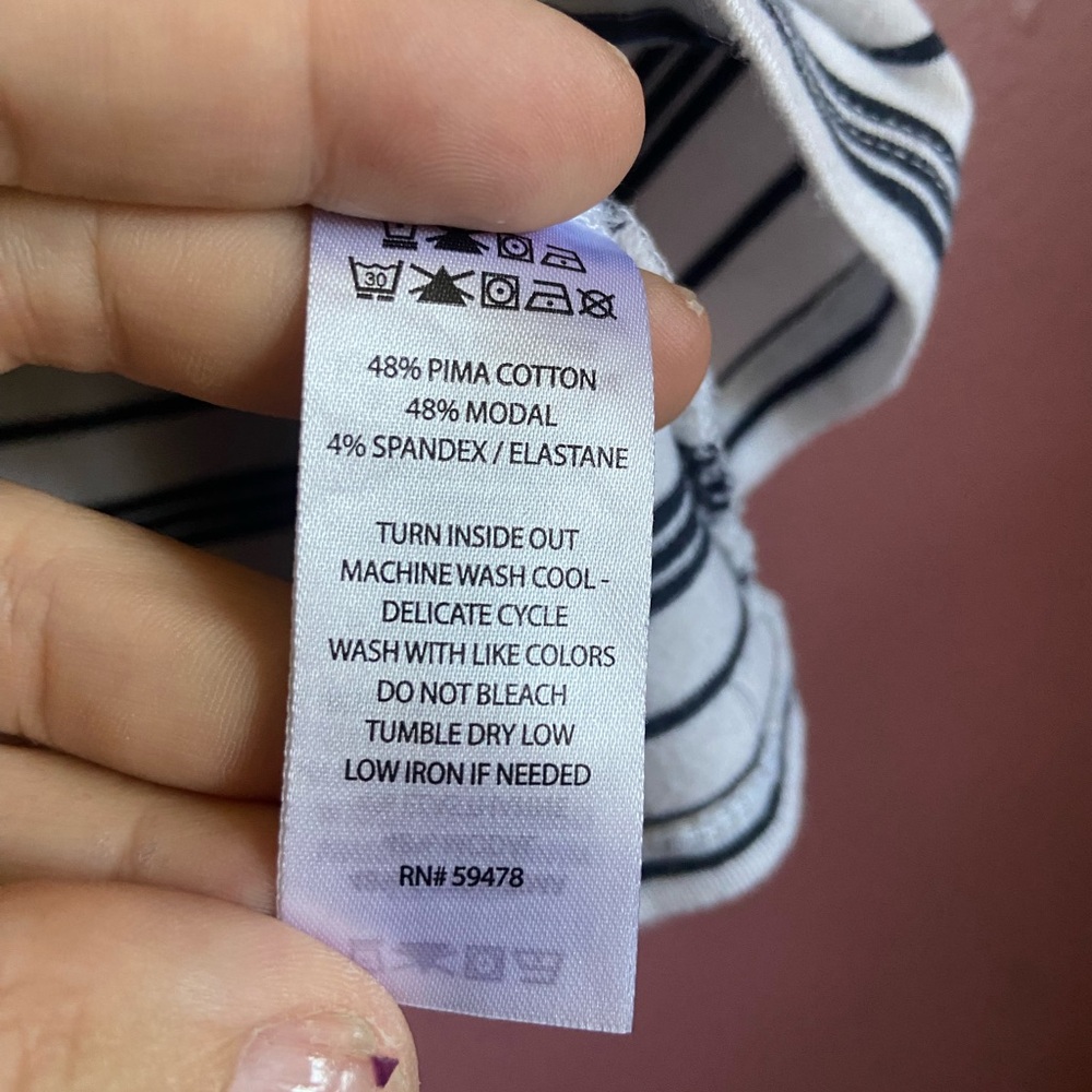 Joie navy striped boatneck top XL - Picture 3 of 5